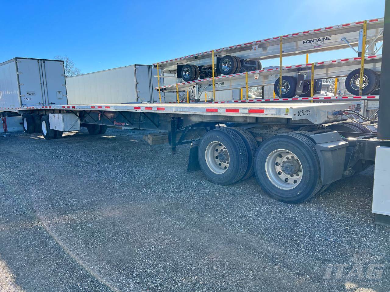 2020 Transcraft 53ft Flatbed Trailer - Combo, Aluminum Floor, Rear Sliding Axle, Toolbox, Coil Packa
